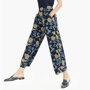 J. Crew Petite Wide-leg Cropped Floral Pant Size 2